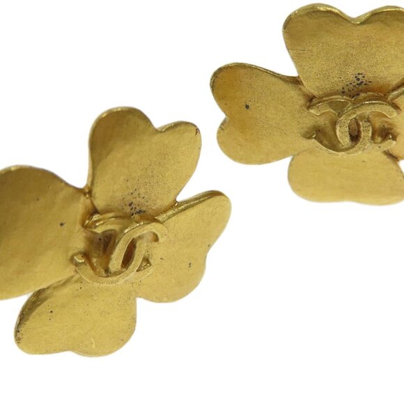 CHANEL Gold Logo Earrings - Picture 6 of 9